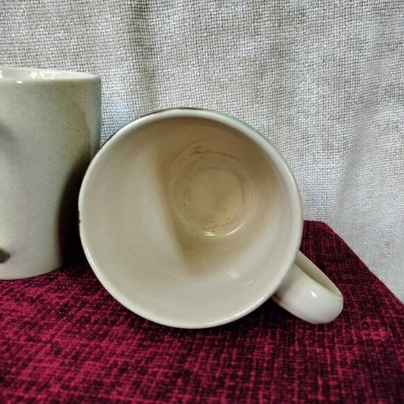 Set of 2 Sango Nouveau Teal 3746 Sand Colored Mugs - Picture 6 of 6